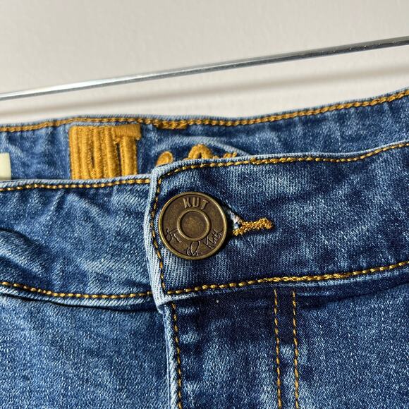 Kut women's Katy boyfriend denim short mid wash low rise stretch rolled cuff - Picture 4 of 11